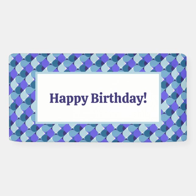 Blue Shapes Birthday Banner (Horizontal)