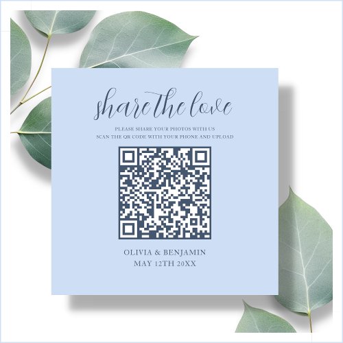 Blue  Share The Love QR Code Enclosure Card