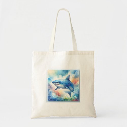 Blue Shark 150624AREF109 _ Watercolor Tote Bag