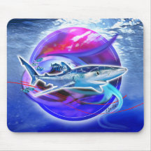 Blue Shark and Pilot Fish