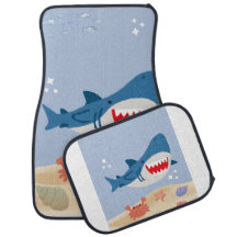 Blue shark car mat 