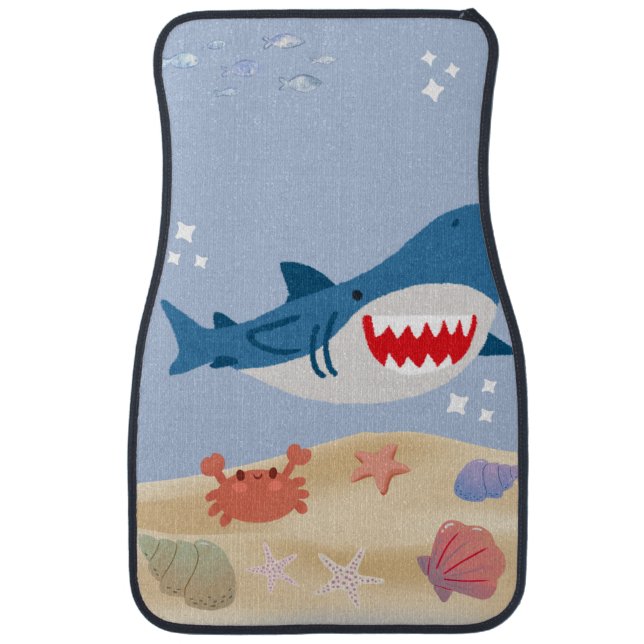 Blue shark car mat  (Front)