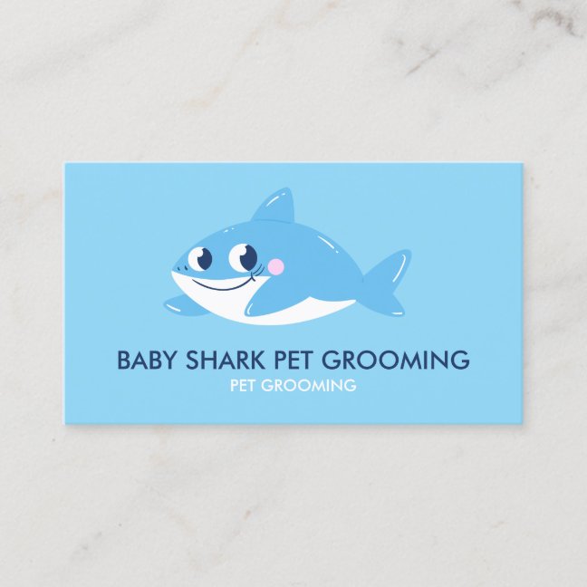 Blue Shark Fish | Baby Sitter Care Business Card