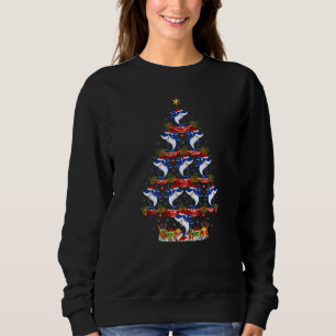 Blue Shark Fish  Xmas Holiday Blue Shark Christmas Sweatshirt