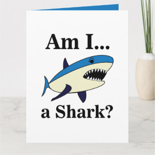 Blue Shark Funny Card