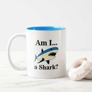Blue Shark Funny Two-Tone Coffee Mug