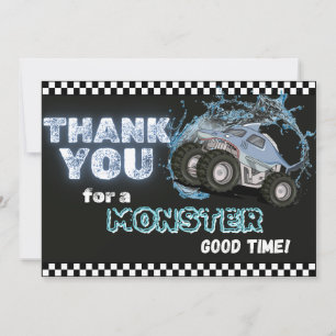 Blue Shark Monster Truck Thank You Note Card