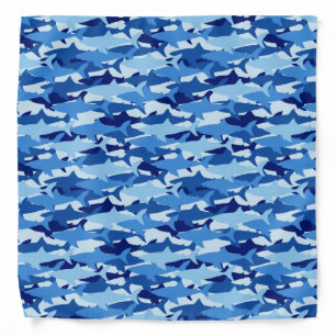 Blue Shark Pattern Bandana