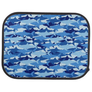 Blue Shark Pattern Car Mat
