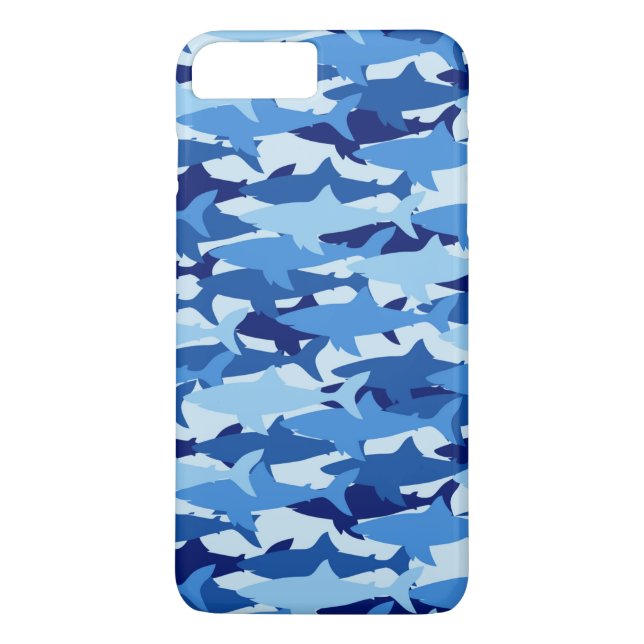 Blue Shark Pattern Case-Mate iPhone Case (Back)
