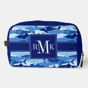 Blue Shark Pattern Dopp Kit