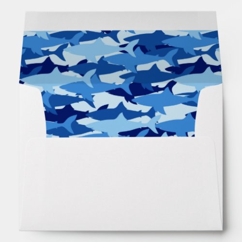 Blue Shark Pattern Envelope