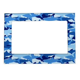 Blue Shark Pattern Magnetic Picture Frame