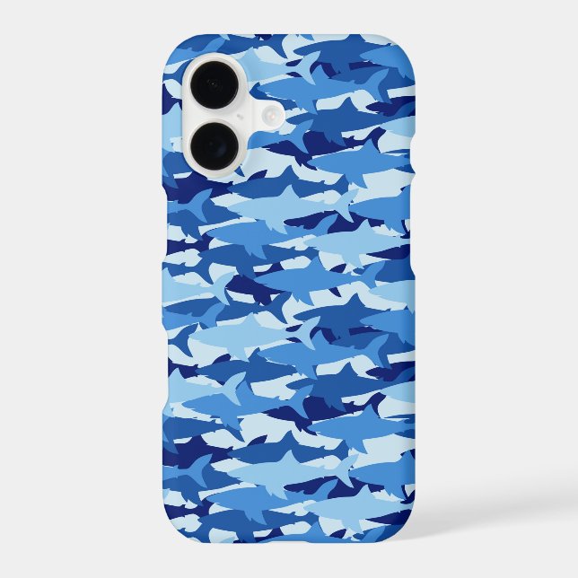 Blue Shark Pattern | Monogram 2 Iphone Case (Back)