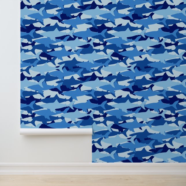 Blue Shark Pattern | Monogram Wallpaper (Application)