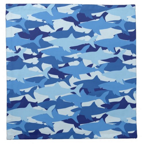 Blue Shark Pattern Napkin