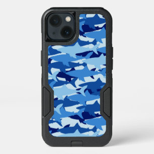 Blue Shark Pattern iPhone 13 Case