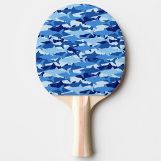 Blue Shark Pattern Ping-Pong Paddle