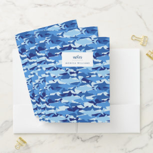 Blue Shark Pattern Pocket Folder