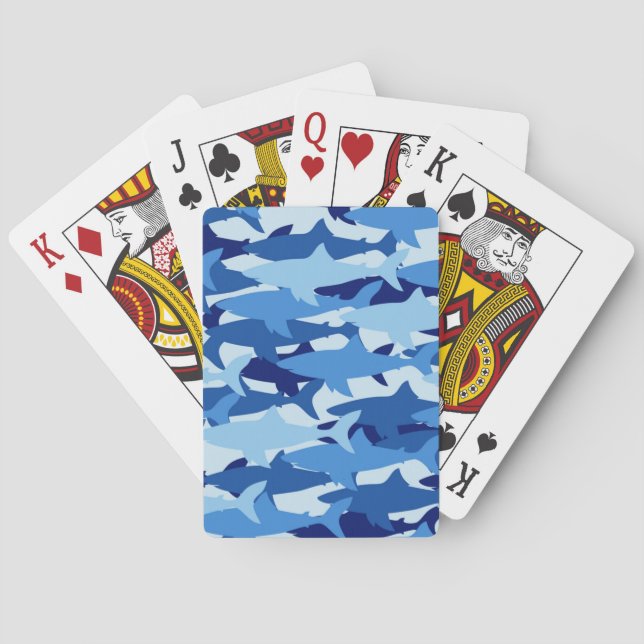 Blue Shark Pattern Poker Cards (Back)