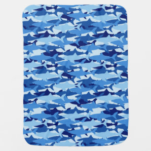 Blue Shark Pattern Receiving Blanket