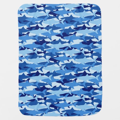 Blue Shark Pattern Receiving Blanket