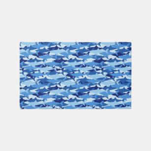 Blue Shark Pattern Rug