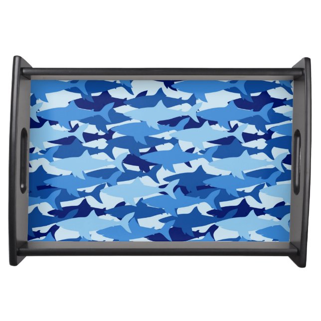 Blue Shark Pattern Serving Tray (Front)