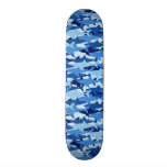 Blue Shark Pattern Skateboard Deck
