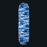 Blue Shark Pattern Skateboard Deck<br><div class="desc">Blue shark pattern | © and ® Bigstock® - All Rights Reserved.</div>