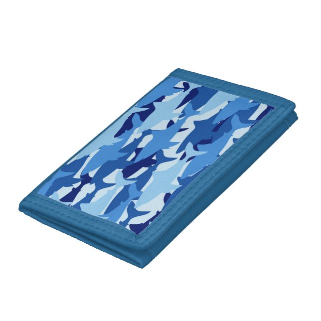 Blue Shark Pattern Trifold Wallet (Bottom)