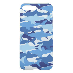 Blue Shark Pattern iPhone 8 Plus/7 Plus Case