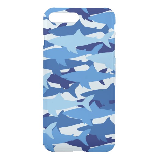Blue Shark Pattern Uncommon iPhone Case (Back)