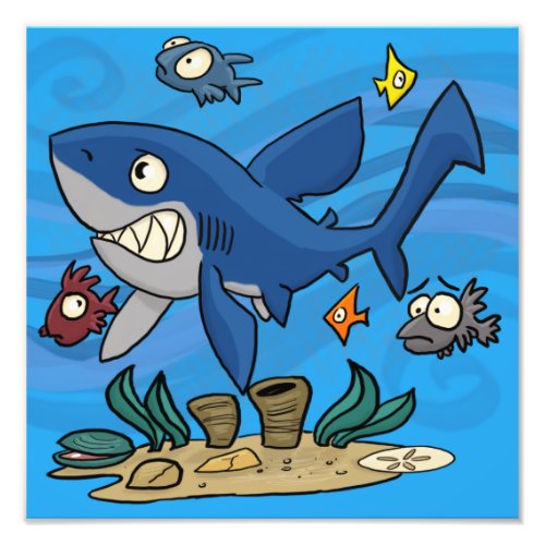 Blue Shark Scaring the Fish Photo Print