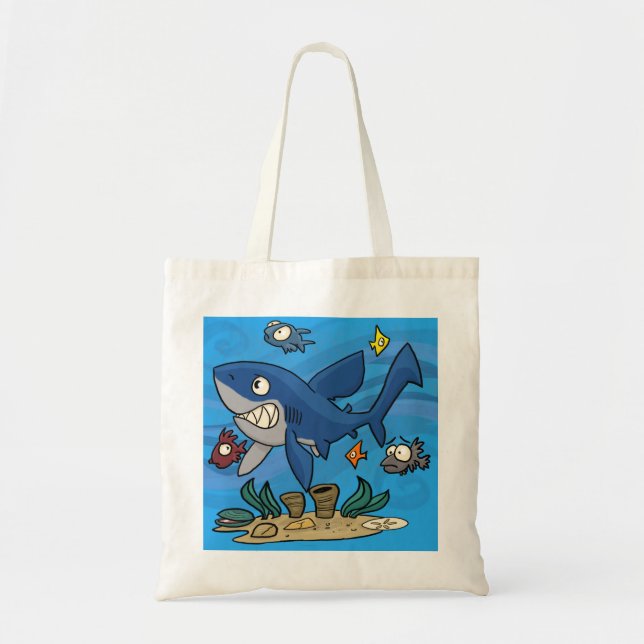 Blue Shark Tote Bag (Front)