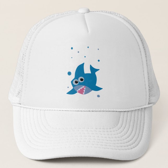 Blue shark trucker hat (Front)