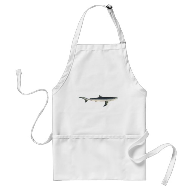 Blue Shark, Vintage Aquatic Ocean Marine Life Adult Apron (Front)
