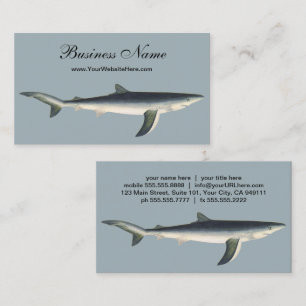 Blue Shark, Vintage Aquatic Ocean Marine Life Business Card