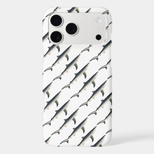 Blue Shark, Vintage Aquatic Ocean Marine Life iPhone 17 Pro Max Case