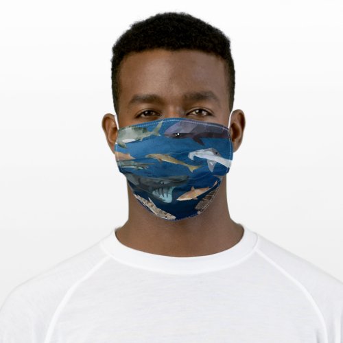 Blue Sharks Adult Cloth Face Mask