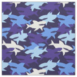 Blue Sharks Camouflage Pattern Fabric