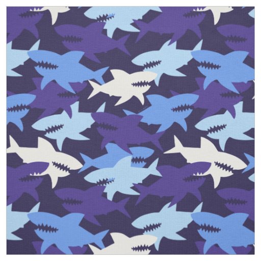 Blue Sharks Camouflage Pattern Fabric