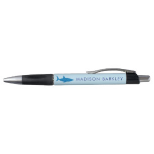 Blue Sharks Cute Kid's Pens with Name