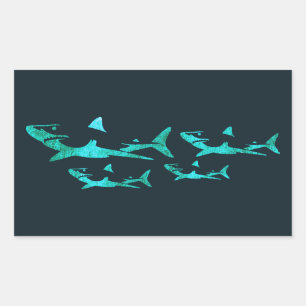 Blue Sharks Rectangular Sticker