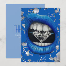 Blue shattered glass and diamonds tote bag thank y