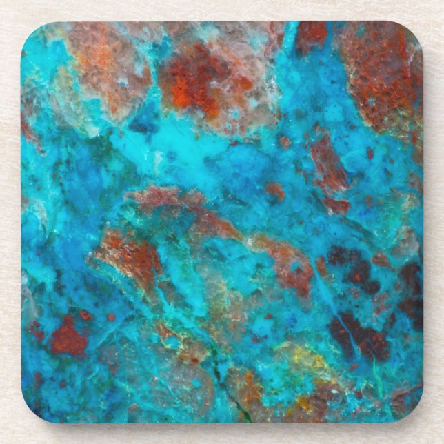 Blue Shattuckite Beverage Coaster (Front)