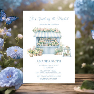 Blue She’s Fresh Off The Market Bridal Shower Invitation