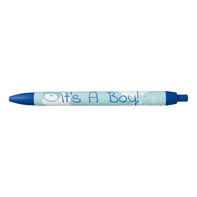 blue sheep baby boy shower pen (Front)