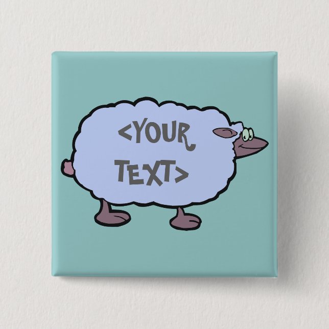 Blue Sheep, <YOUR TEXT> Button (Front)