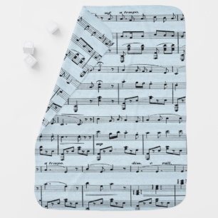 Blue Sheet Music Baby Blanket